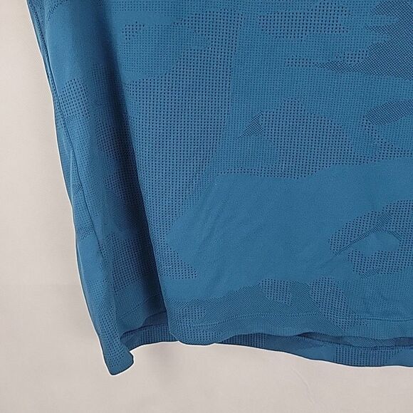 Under Armour Polo Shirt Mens 3XL Blue Camo Jacquard Vented Performance Golf - Picture 5 of 10